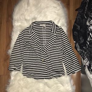 Black and white striped blazer